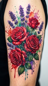 Watercolor Floral Tattoo