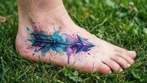 Watercolor Foot Arrow