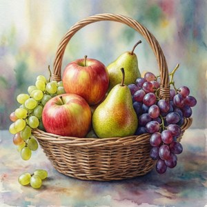 Watercolor Fruit Snack Basket