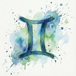 Watercolor Gemini Zodiac