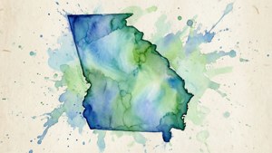 Watercolor Georgia Outline