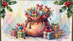 Watercolor Gift Sack