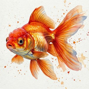 Watercolor Goldfish Art