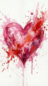 Watercolor Heart Splash