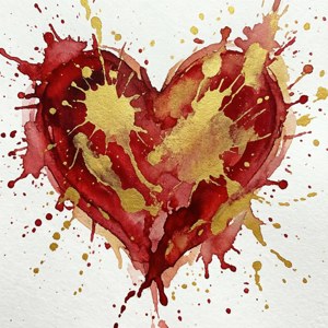 Watercolor Heart Splash