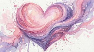 Watercolor Heart Splatter