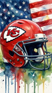 Watercolor Helmet Flag