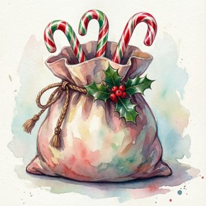 Watercolor Holiday Bag