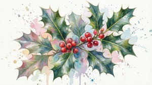 Watercolor Holly Art