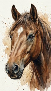 Watercolor Horse Head