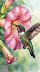 Watercolor Hummingbird