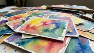 Watercolor Index Cards
