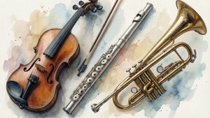 Watercolor Instruments Collage