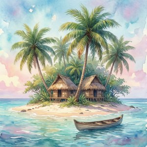 Watercolor Island Dreams