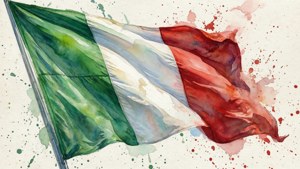 Watercolor Italian Flag