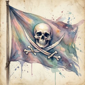 Watercolor Jolly Roger