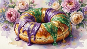 Watercolor King Cake