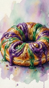 Watercolor King Cake