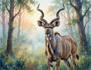 Watercolor Kudu
