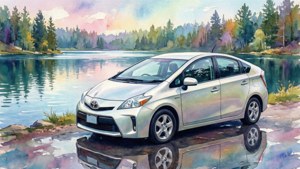 Watercolor Lake Prius