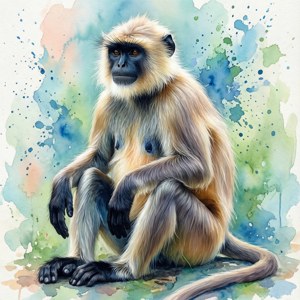 Watercolor Langur
