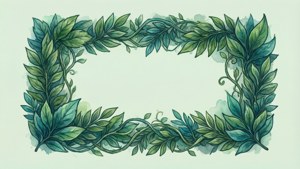 Watercolor Leaf Border