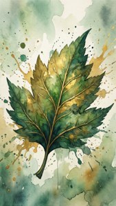 Watercolor Leaf Symbol