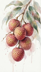 Watercolor Litchis