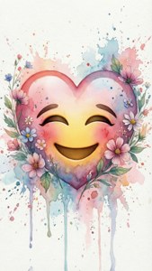 Watercolor Love Emoji