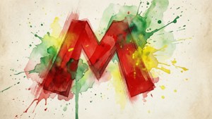 Watercolor Mario Logo Art