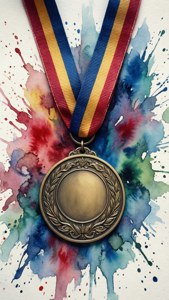 Watercolor Medal Ribbon