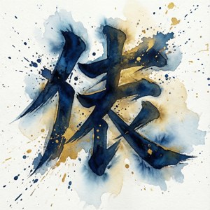 Watercolor Menacing Kanji