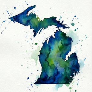 Watercolor Michigan Splash