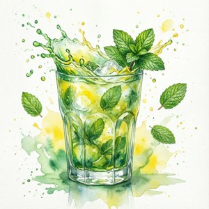 Watercolor Mojito Art