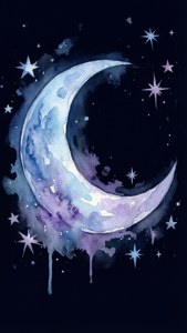 Watercolor Moon Dream
