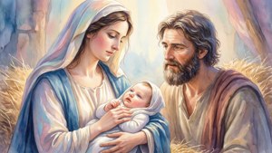 Watercolor Nativity