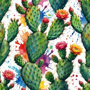 Watercolor Nopal Pattern