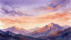 Watercolor Ombre Mountains