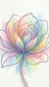 Watercolor Outline Bloom