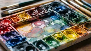 Watercolor Palette Close-Up