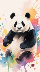 Watercolor Panda Splash