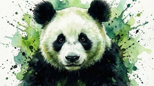 Watercolor Panda Splash