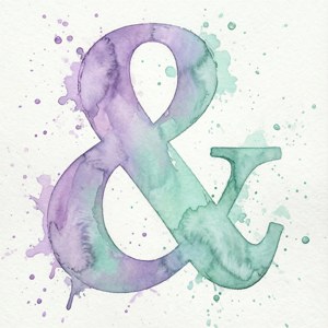 Watercolor Pastel Ampersand