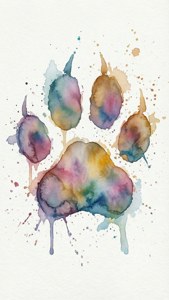 Watercolor Paw Splash