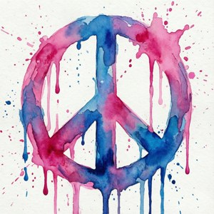 Watercolor Peace Sign