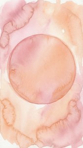 Watercolor Peach Circle