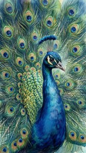Watercolor Peacock