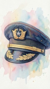 Watercolor Pilot Hat