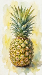 Watercolor Pineapple Art