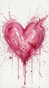 Watercolor Pink Heart